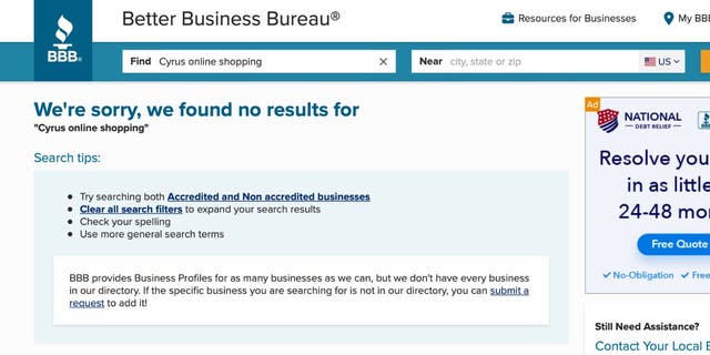 The Better Business Bureau's website can help determine if a business is legit.