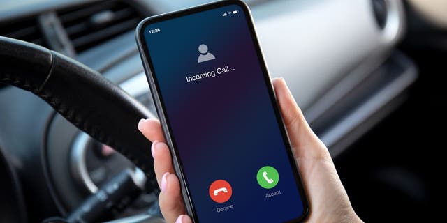 Incoming call is displayed on an iPhone