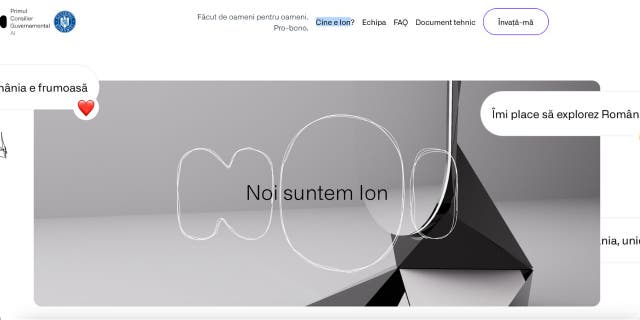 The Romanian government will be using an AI called "Ion" with which users can chat.