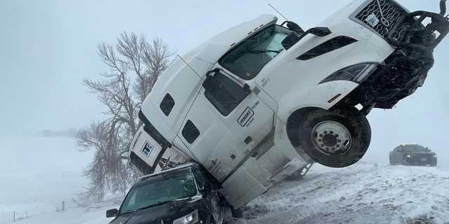 According to the Minnehaha County Sheriff’s Office, the tractor trailer driver was moving quickly on Interstate 90, despite snowy conditions.