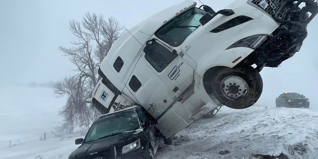 According to the Minnehaha County Sheriff’s Office, the tractor trailer driver was moving quickly on Interstate 90, despite snowy conditions.