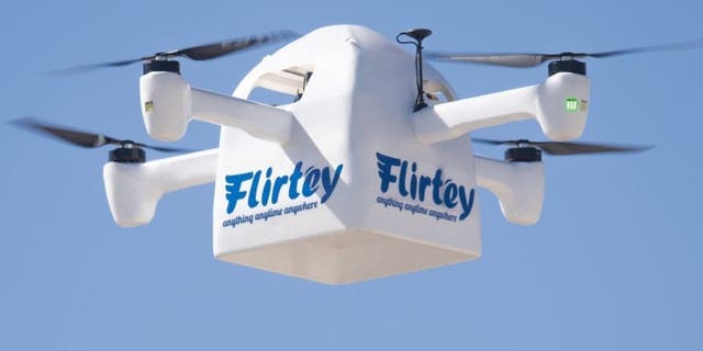 Flirtey drone has partnered with several restaurants.