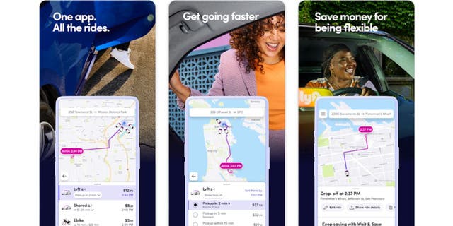 You'll see Lyft's interface looks different from Uber's in some ways.