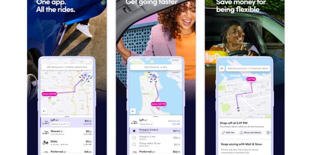 You'll see Lyft's interface looks different from Uber's in some ways.