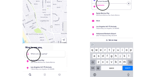 This is how to order a ride on Lyft.
