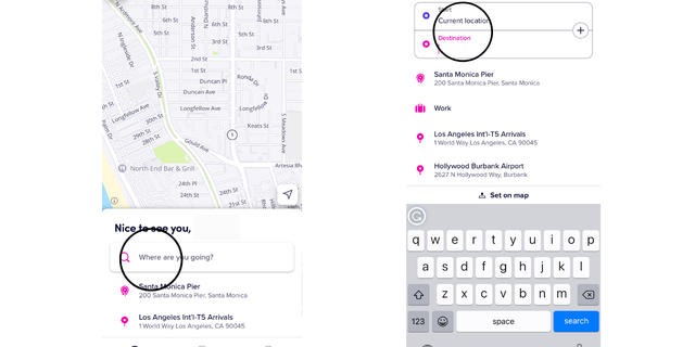 This is how to order a ride on Lyft.