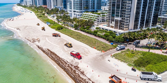 aerial view of beach in Miami Beach, FL