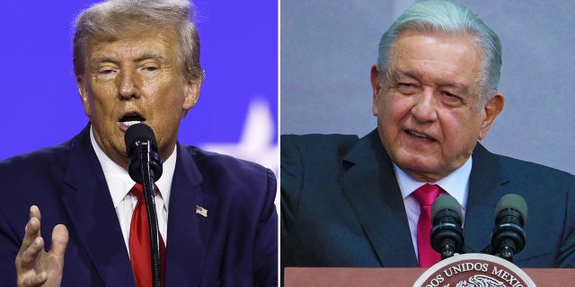 Mexican President Andrés Manuel López Obrador, left, says an indictment fo former President Donald Trump