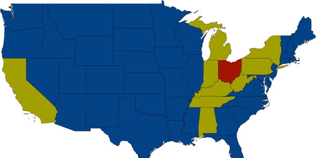 PowerOutages.US meldete am Samstag, den 25. März, 179.000 Kunden ohne Strom in Ohio.