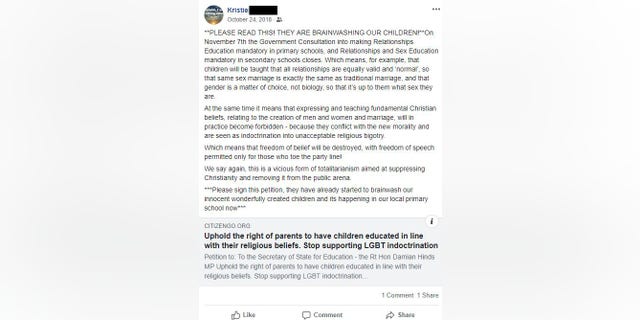Trabajador de una escuela de la iglesia del Reino Unido lucha contra los despidos por una publicación de Facebook que se opone a las lecciones transgénero en las escuelas primarias 5 Christie Higgs perdió su trabajo como asistente pastoral en una escuela primaria de la Iglesia de Inglaterra después de que una persona anónima se quejó de su publicación en Facebook.