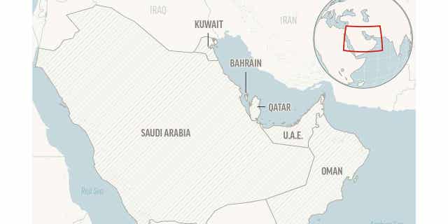 Locator map for the Gulf Cooperation Council member states