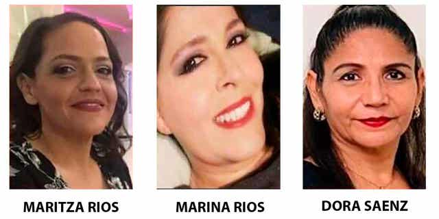 From left are sisters Maritza Rios, 47, and Marina Rios, 48, and their friend, Dora Saenz, 53. The women haven't been heard from since traveling from Texas to Mexico on Feb. 24, 2023.