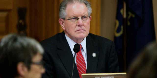Kansas legislators not likely to legalize medical marijuana this year following Thursday's vote 2 Kansas Sen. Mike Thompson presides over a Senate and Federal and State Affairs Committee meeting on March 7, 2023, at the Statehouse in Topeka. The committee tabled a bill to legalize the medical use of marijuana in the state.