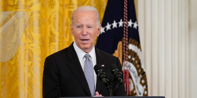 President Biden speaks during a Nowruz celebration in the East Room of the White House, Monday, March 20, 2023, in Washington. 