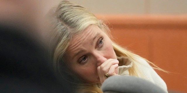 Gwyneth Paltrow was seen raising her eyebrows during the court proceedings.