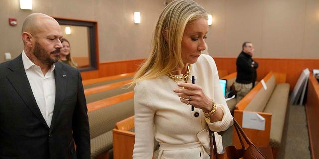 Paltrow arrived in court on Wednesday wearing a cream-colored blouse.