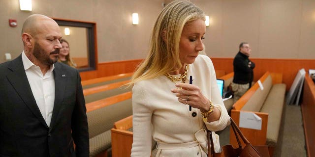 Paltrow arrived in court on Wednesday wearing a cream-colored blouse.