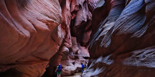 Sunlight peeks into the narrows of Buckskin Gulch in Kane County, Utah, on Sunday, Sept. 25, 2016.