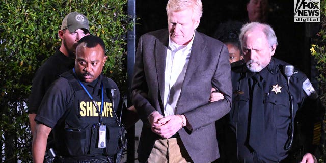 Alex Murdaugh is led out of the Colleton County courthouse after being found guilty on all counts on Thursday, March 2, 2023 in Walterboro, South Carolina.