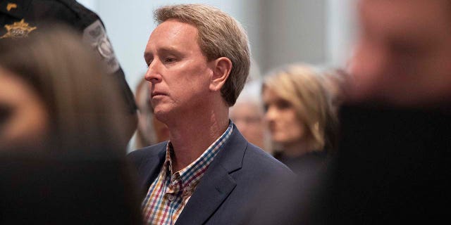 John Marvin Murdaugh listens during the Alex Murdaugh sentencing at the Colleton County Courthouse on Friday, March 3, 2023.