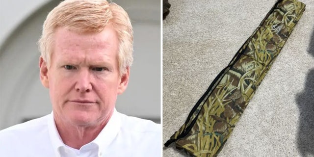 A Murdaugh gun case, which was sold at an auction last week, is on sale on eBay for $4,999. Alex Murdaugh, left, was convicted earlier this month for the double slaying of his wife and son.