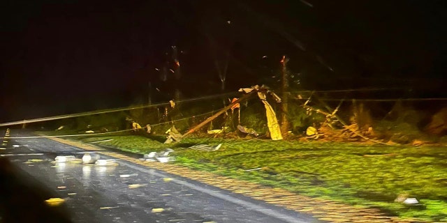 Damage left behind from a devastating tornado in Amory, Miss., March 24, 2023.