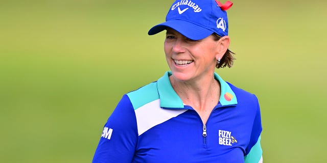 Annika Sörenstam of Sweden reacts on the driving range prior to the final round of the Hilton Grand Vacations Tournament of Champions at Lake Nona Golf & Country Club on January 22, 2023, in Orlando, Florida.