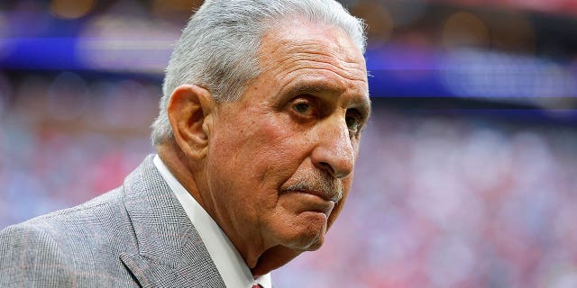 Atlanta Falcons owner Arthur Blank on the field during the fourth quarter of a game against the Los Angles Chargers at Mercedes-Benz Stadium on November 6, 2022 in Atlanta.