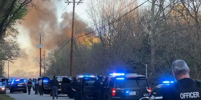 The future Atlanta Public Safety Training Center called "Cop City" was the scene of a large police presence on Sunday as equipment burned and protesters clashed with officers.
