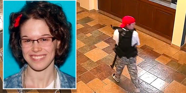 Covenant School shooter Audrey Hale, 28, is pictured in a driver's license photo and on school surveillance video released by Nashville police.
