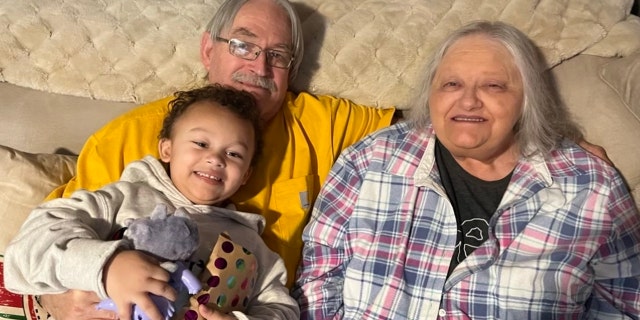 Bentley Cunningham (front, left) sang his favorite song, "My Heart Will Go On," at the "celebration of life" for his great-grandmother, Diana Ginseng (pictured at right).
