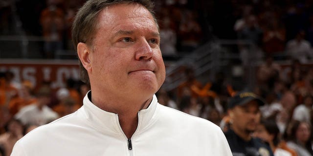 Head coach Bill Self of the Kansas Jayhawks stands on the court after Texas defeated the Kansas Jayhawks 75-59 at Moody Center on March 4, 2023, in Austin, Texas.