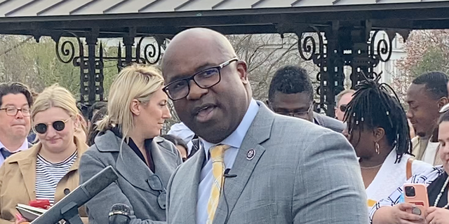 Bowman speaking to press