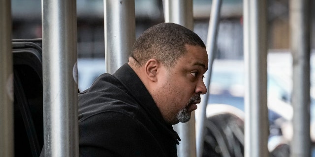 District Attorney Alvin Bragg arrives at Manhattan Criminal Court on March 29, 2023, in New York City.