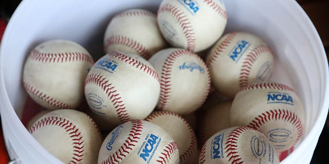 bucket of baseballs