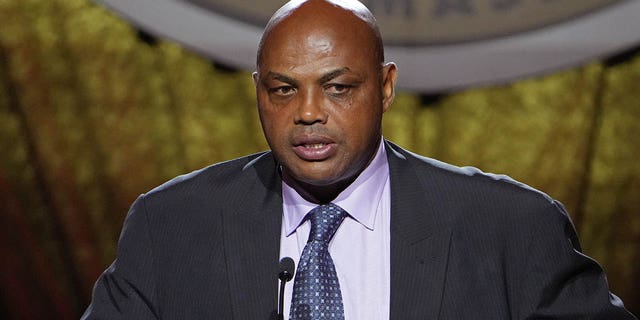 Charles Barkley speaks to the crowd during the Class of 2022 Tip-Off Celebration and Awards Gala as part of the 2022 Basketball Hall of Fame Induction Ceremony on September 9, 2022 at Mohegan Sun Arena at Mohegan Sun in Uncasville , Connecticut.