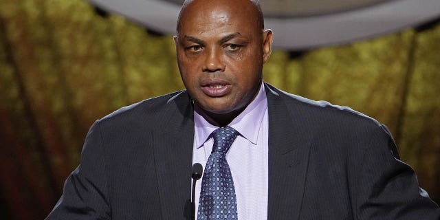 Charles Barkley speaks to the crowd during the Class of 2022 Tip-Off Celebration and Awards Gala as part of the 2022 Basketball Hall of Fame Induction Ceremony on September 9, 2022 at Mohegan Sun Arena at Mohegan Sun in Uncasville , Connecticut.