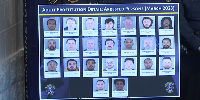 The 23 men arrested in a prostitution sting in Bloomington, Minnesota.