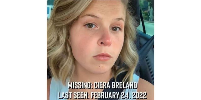 Photo of Ciera Breland in her car. She was last seen leaving her mother-in-law's house with her husband and son on February 24 at Johns Creek, GA.