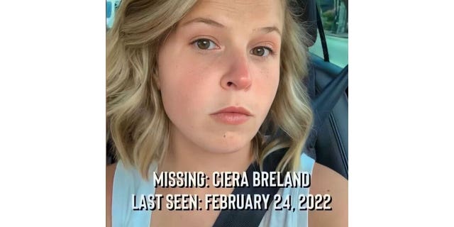 Photo of Ciera Breland in her car. She was last seen leaving her mother-in-law's house with her husband and son on February 24 at Johns Creek, GA.