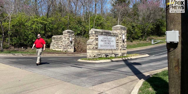 The entrance to Covenant Presbyterian Church, which hosts the Covenant School, where police responded to a mass shooting.