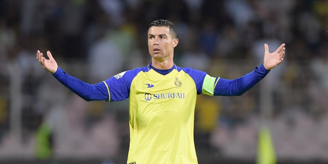 Al-Nassr player Cristiano Ronaldo resumes action during the Saudi Professional League match between Al-Wehda and Al-Nassr at King Abdulaziz Stadium on February 9, 2023 in Makkah Al-Mukarramah, Saudi Arabia.