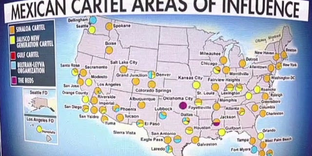 Grafik menunjukkan kota-kota tempat kartel bertahan