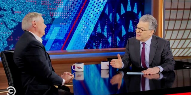 "Daily Show" guest host Al Franken spars with Sen. Lindsey Graham, R-S.C., over his support for former President Trump.
