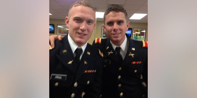 Daniel "Danny" Prial (left) and his brother, Terence Prial, at the latter's graduation from Officer Candidate School.