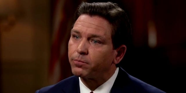 Florida Governor Ron DeSantis on the set of his interview with British journalist Piers Morgan.