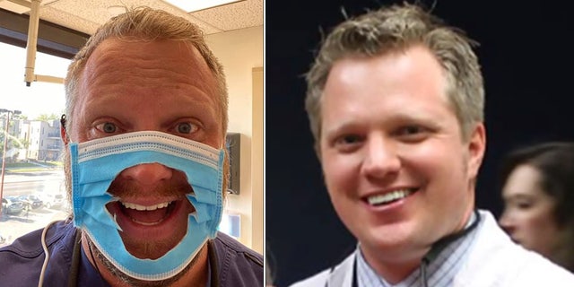 Two photos of dentist James Craig, who is accused of murdering his wife, Angela Craig. 