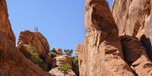 A 56-year-old man died Sunday while hiking on Devils Garden Trail at Arches National Park in Utah, officials said.