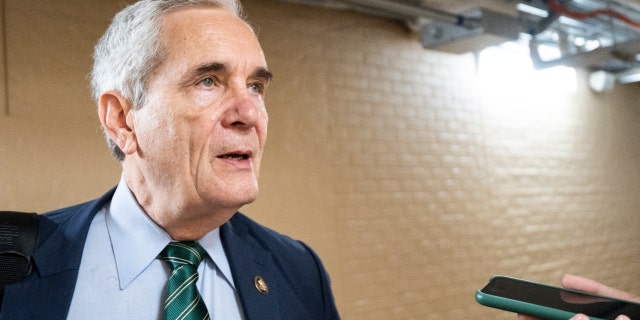 Rep. Lloyd Doggett, D-Texas, leaves the House democrats caucus meeting in the Capitol on Nov. 17, 2021.