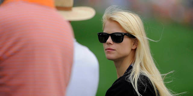 Elin Nordegren watches Tiger Woods from the gallery during the Arnold Palmer Invitational at Bay Hill Club and Lodge on March 14, 2008 in Orlando, Florida.